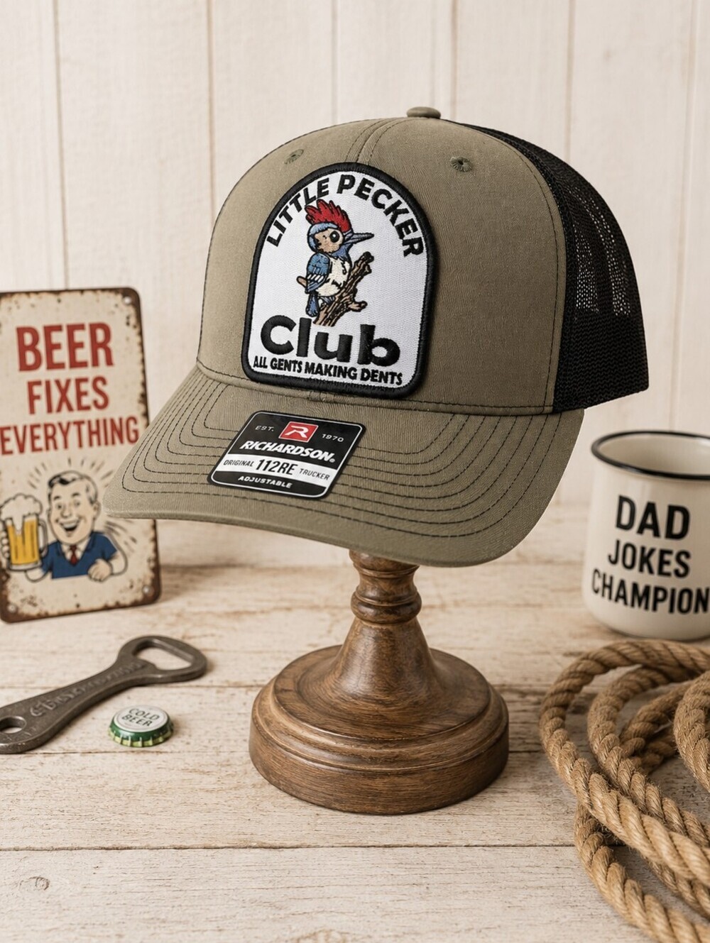 Little Pecker Club Embroidered Patch Richardson 112 Trucker Mesh Snapback hat